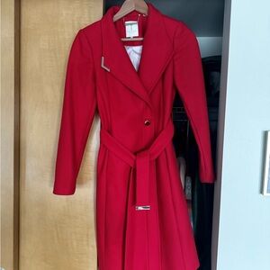 Ted Baker London fuchsia wool trench